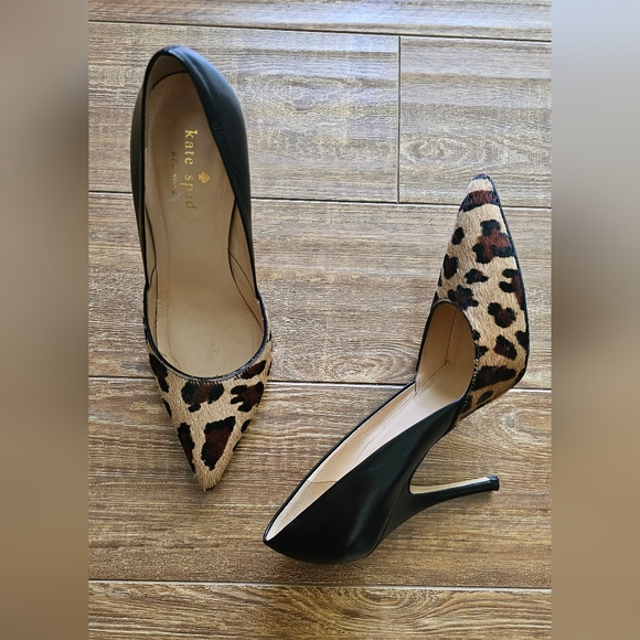 Kate Spade Leopard Print Heels Size 4.5 - Picture 1 of 6